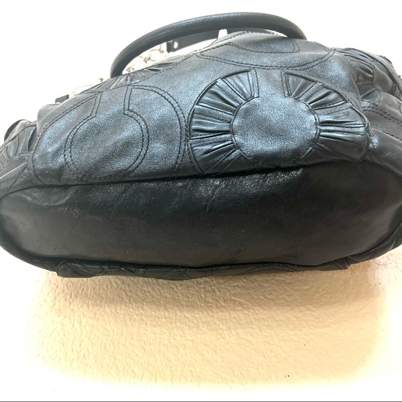 Coach Black MADISON Embellished SOPHIA Leather Tote Purse B#28 - Picture 8 of 15